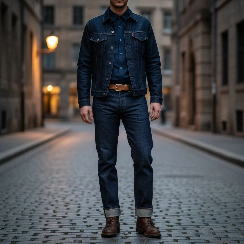 Raw Denim, also called dry denim, has not been washed or treated after weaving. It usually has a deep indigo color and a firm surface.