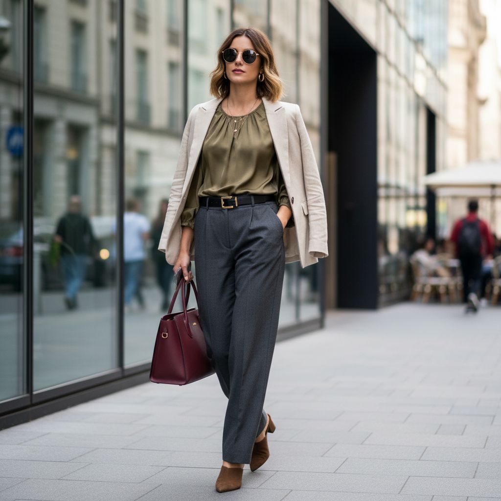 Stylish Casual Outfits for the Modern Business Woman Tailored Trousers with a Trendy Top