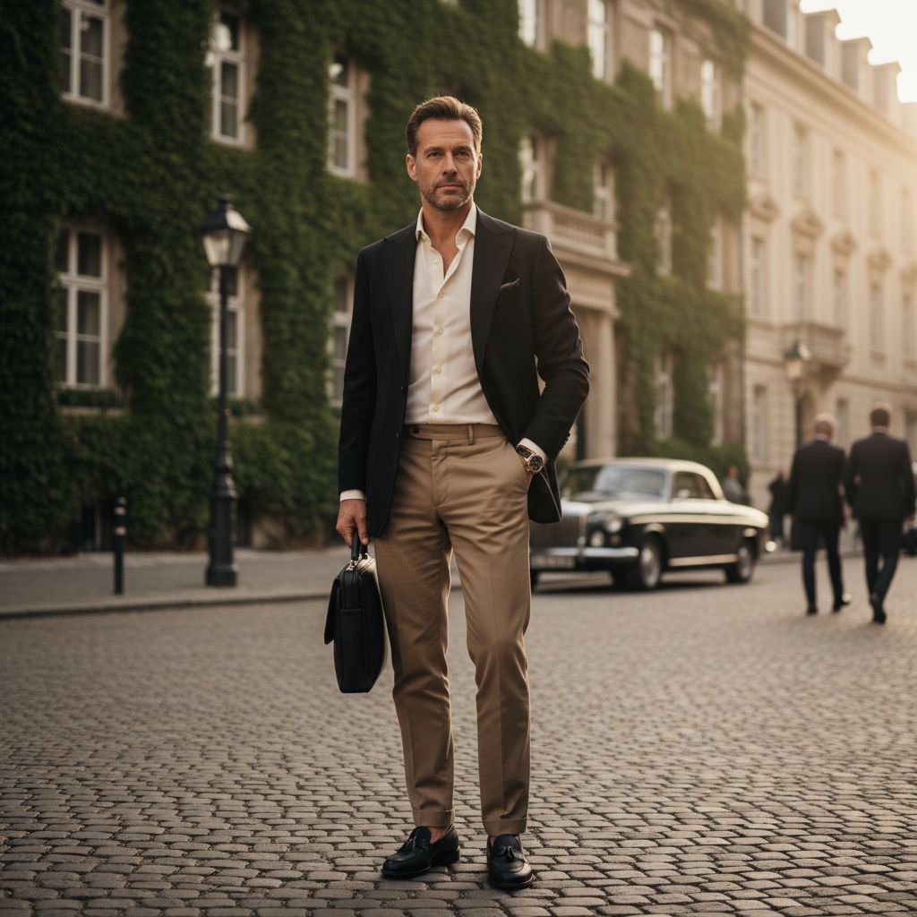 Top Old Money Color Combinations for Men Black Khaki 5