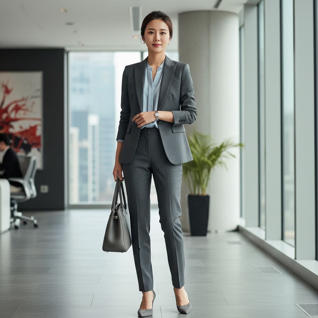 Womens Fashion Color Combinations That Look Timeless Elegant and Professional Grey and Blue