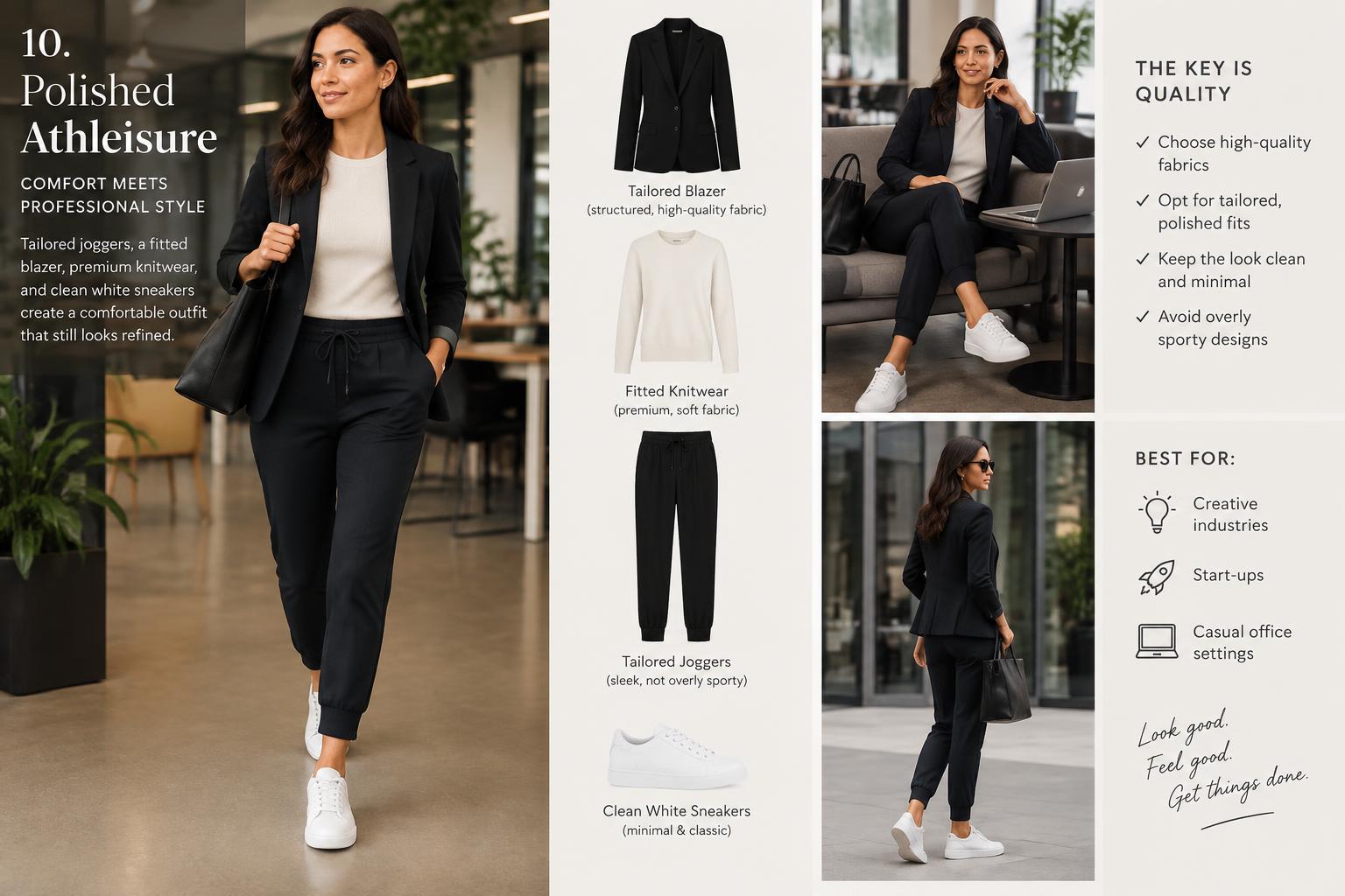 10 Stylish Casual Outfits for the Modern Business Woman 10. Polished Athleisure