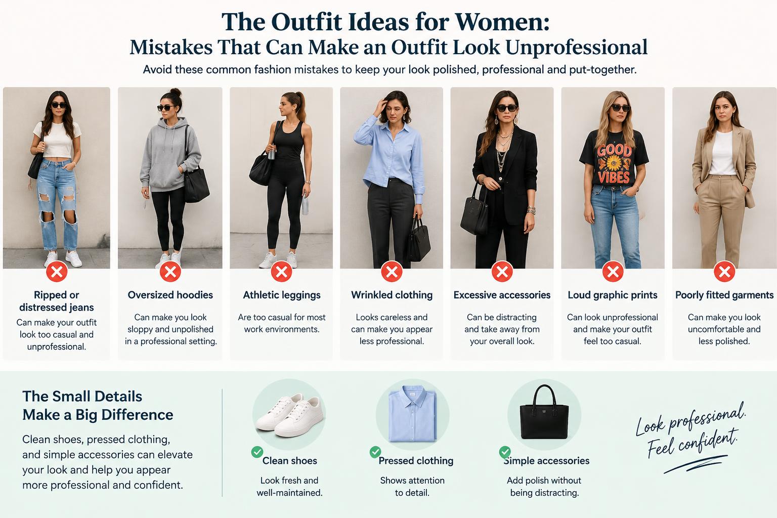 The Outfit Ideas for Women Mistakes That Can Make an Outfit Look Unprofessional
