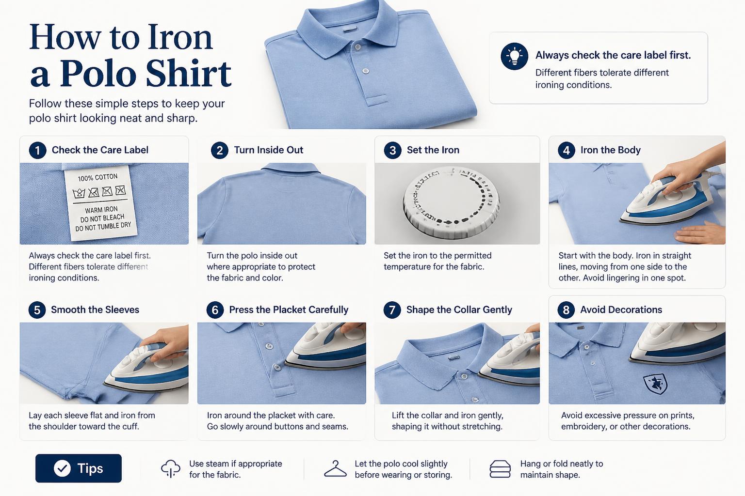 Care Polo Shirts How to Iron a Polo Shirt
