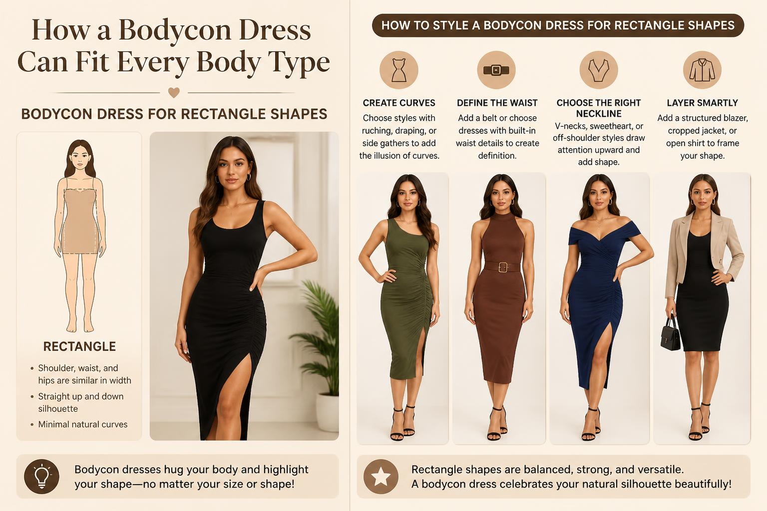 How a Bodycon Dress Can Fit Every Body Type Bodycon Dress for Rectangle Shapes
