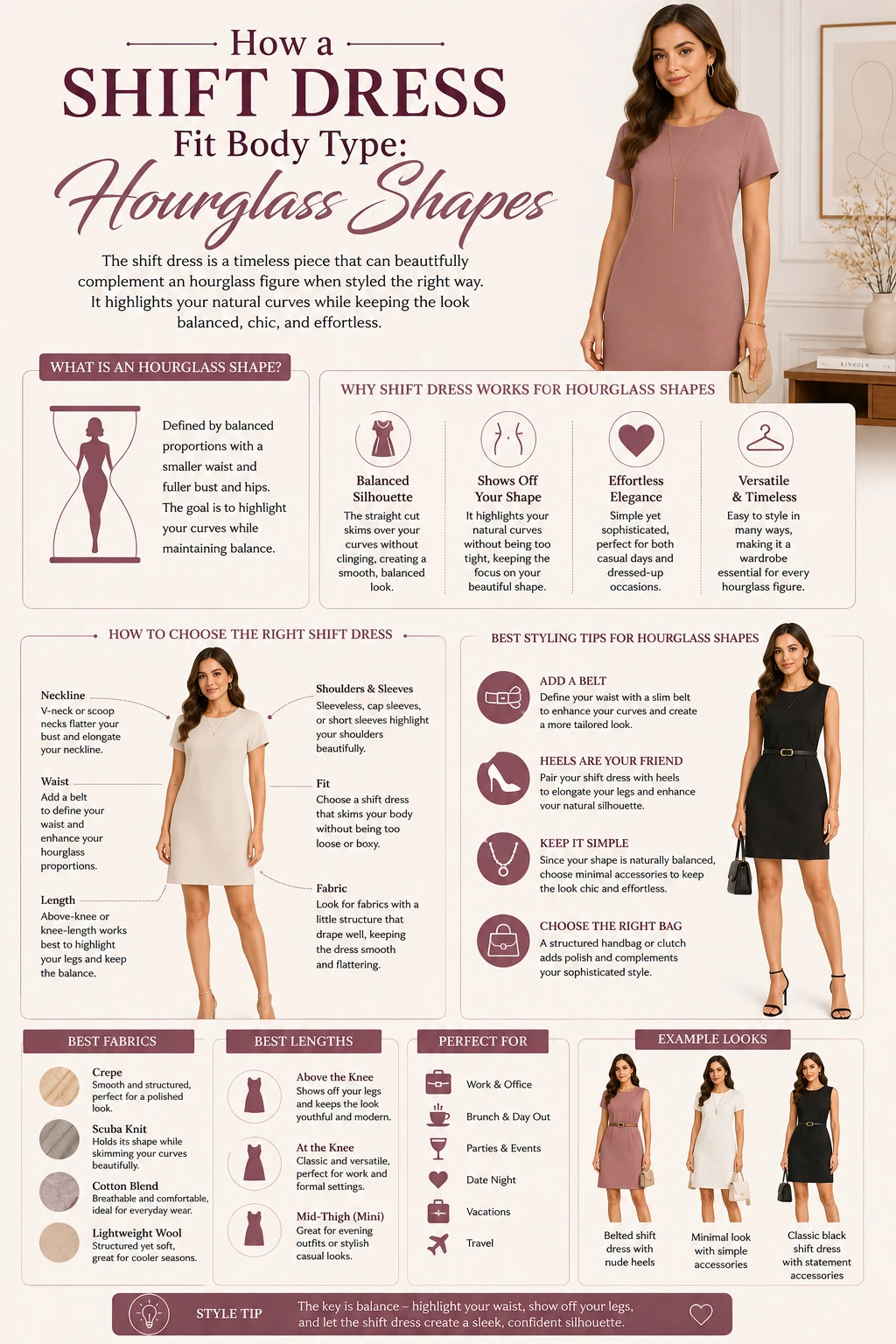 How a Shift Dress Fit Body Type Hourglass Shapes