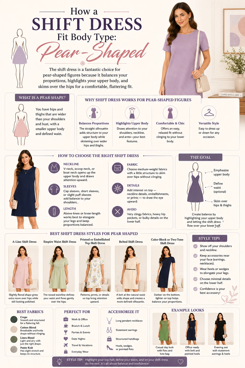 How a Shift Dress Fit Body Type Pear Shaped