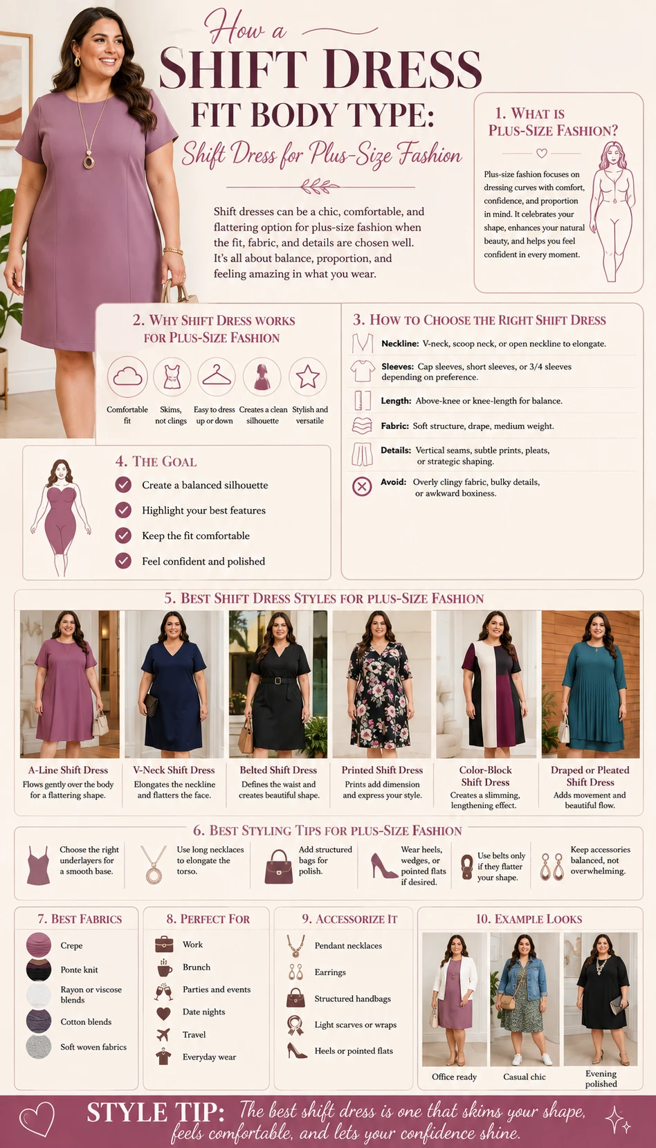 How a Shift Dress Fit Body Type Shift Dress for Plus Size Fashion