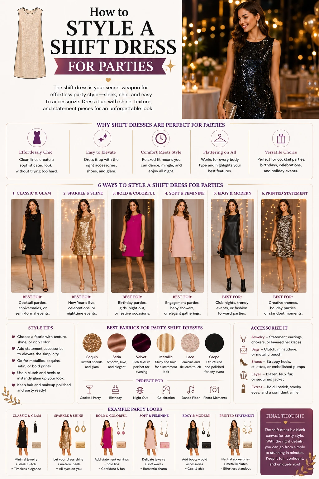 How to Style a Shift Dress For Parties