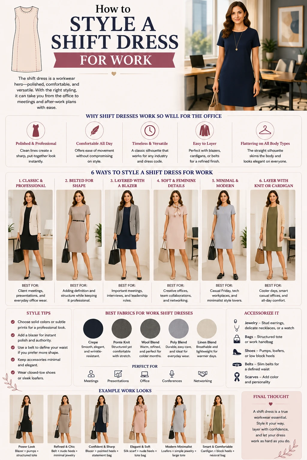 How to Style a Shift Dress For work