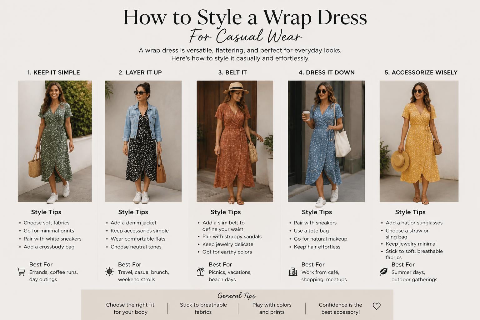 How to Style a Wrap Dress For Casual Wear