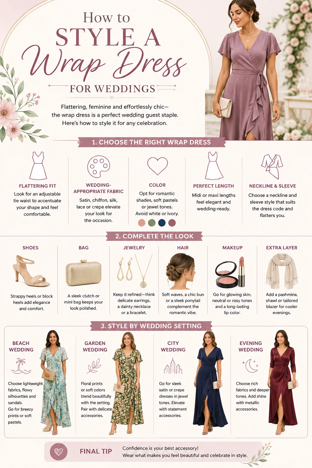 How to Style a Wrap Dress for Weddings 1
