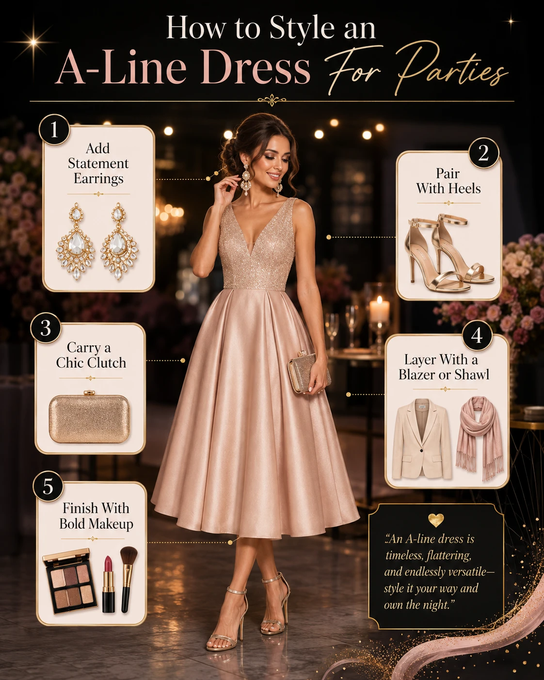 How to Style an A Line Dress For Parties