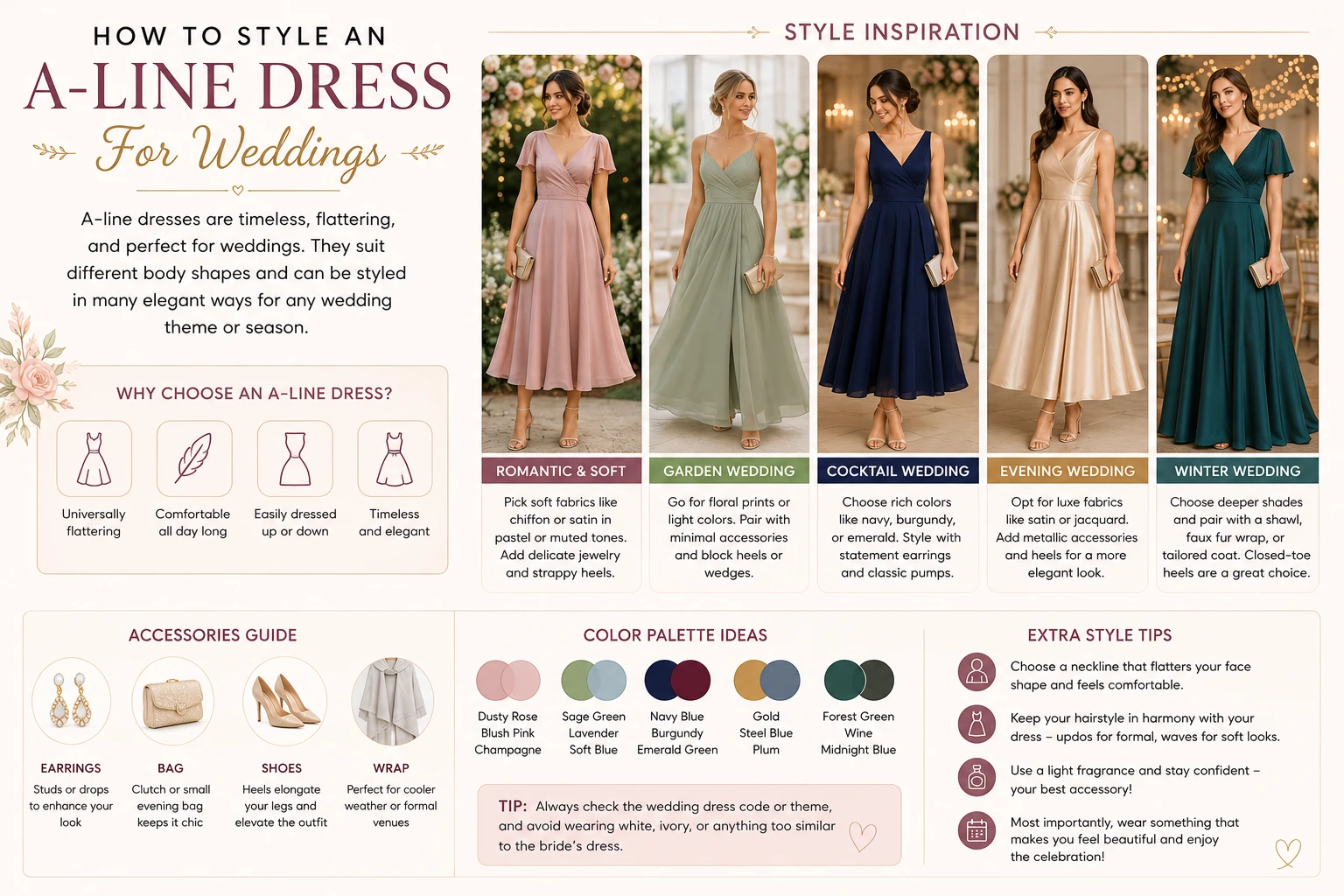 How to Style an A Line Dress For Weddings