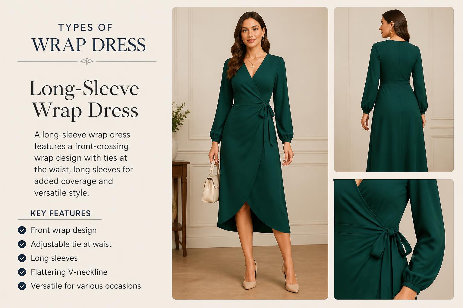 Long Sleeve Wrap Dress