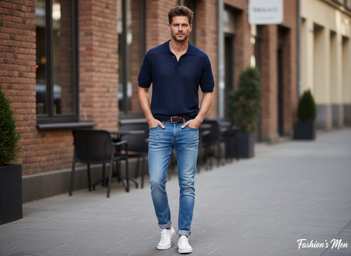 Open Collar Knit Polo Wear It With Jeans for an Easy Everyday Look Fashions men 2