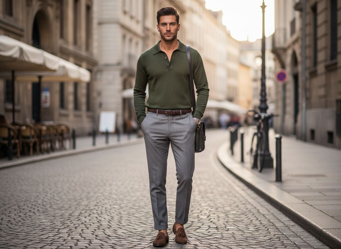 Open Collar Knit Polo Wear It With Tailored Trousers for a Polished Outfit Fashions men