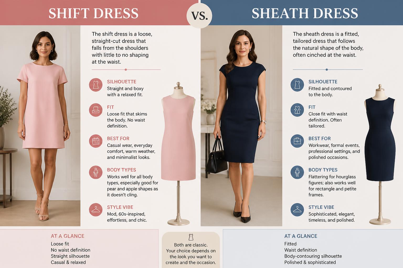Shift Dress vs Sheath Dress