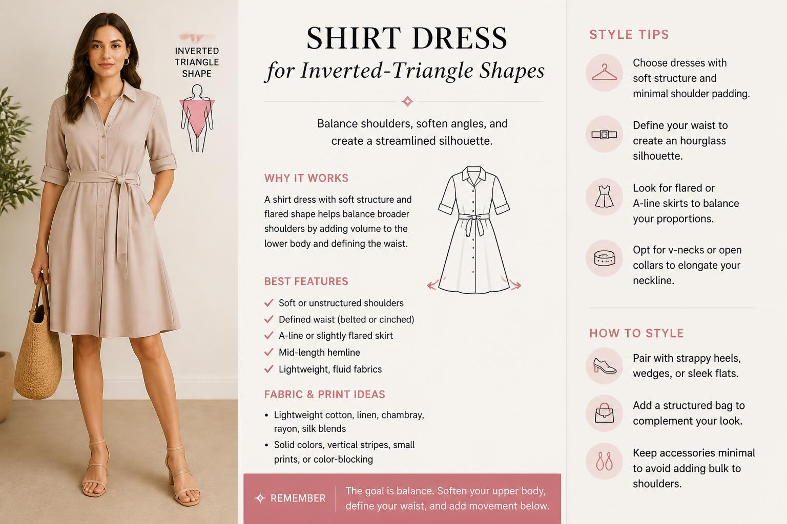 Shirt Dress for Inverted Triangle Shapes