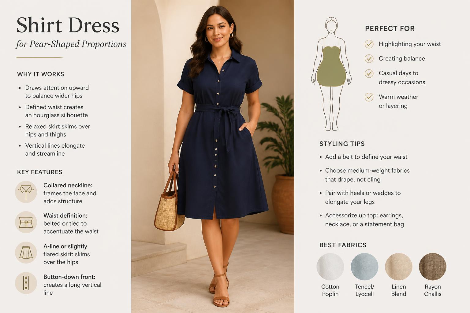 Shirt Dress for Pear Shaped Proportions