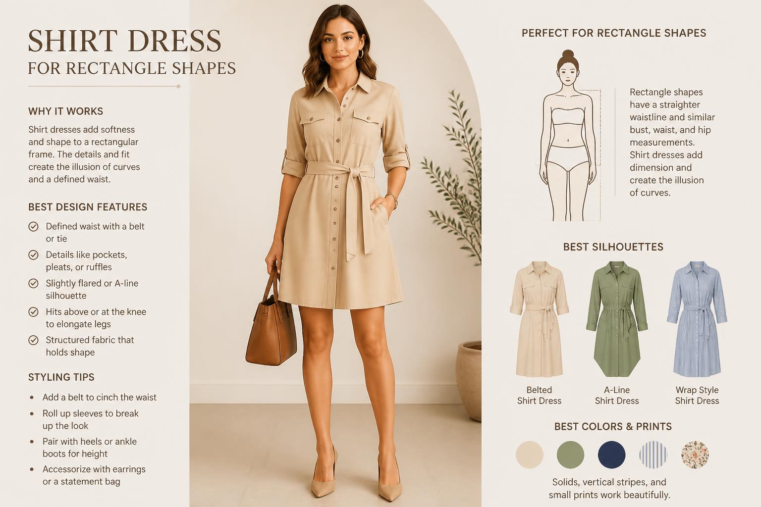 Shirt Dress for Rectangle Shapes