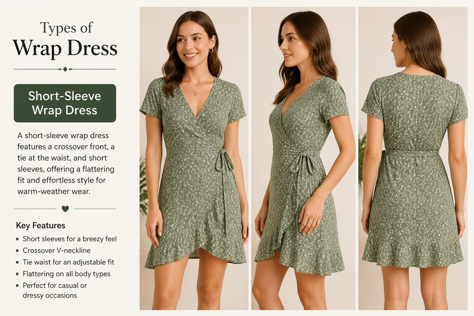 Short Sleeve Wrap Dress