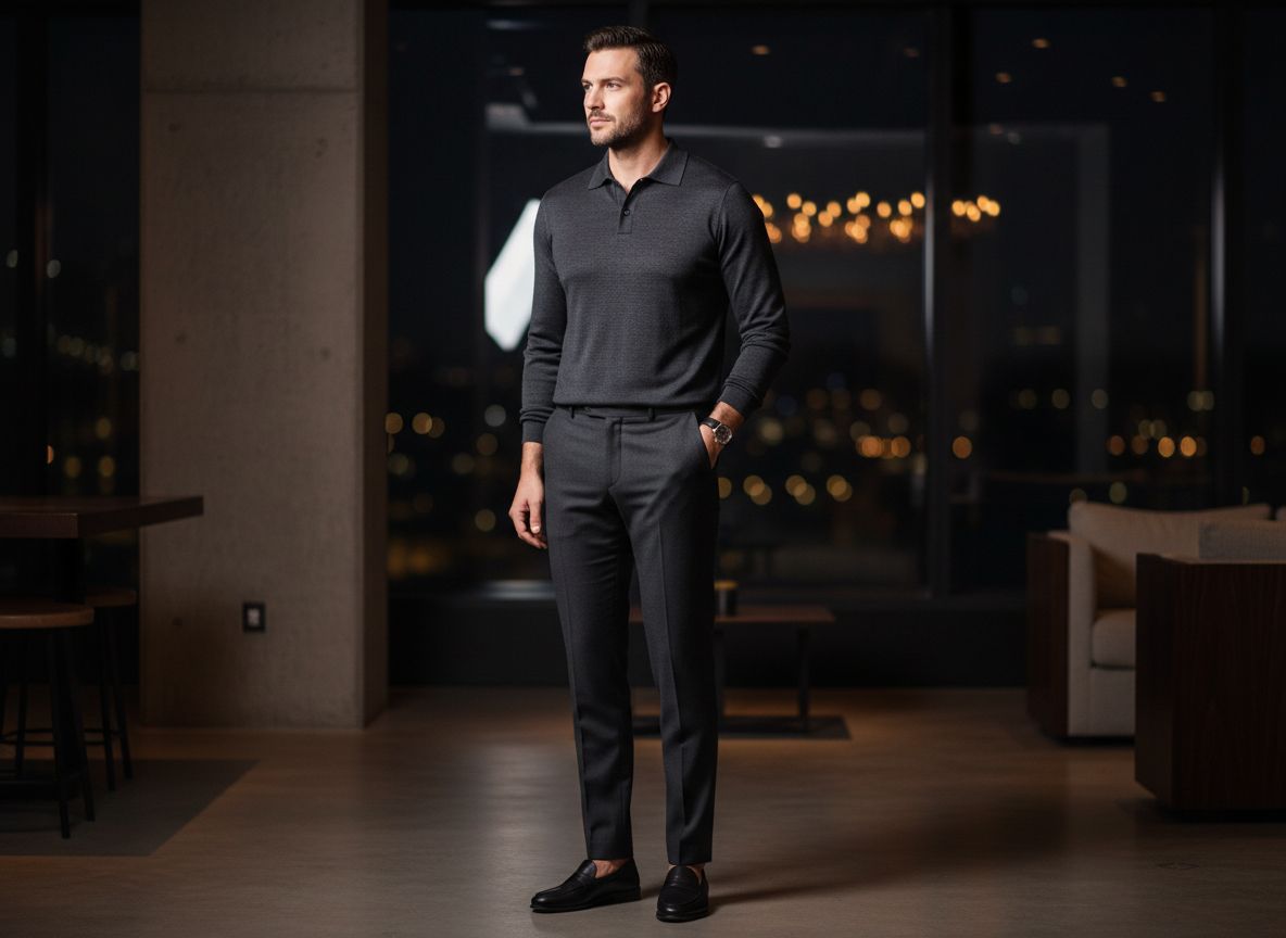 Style a Johnny Collar Polo buttonless polo Evening Minimalism