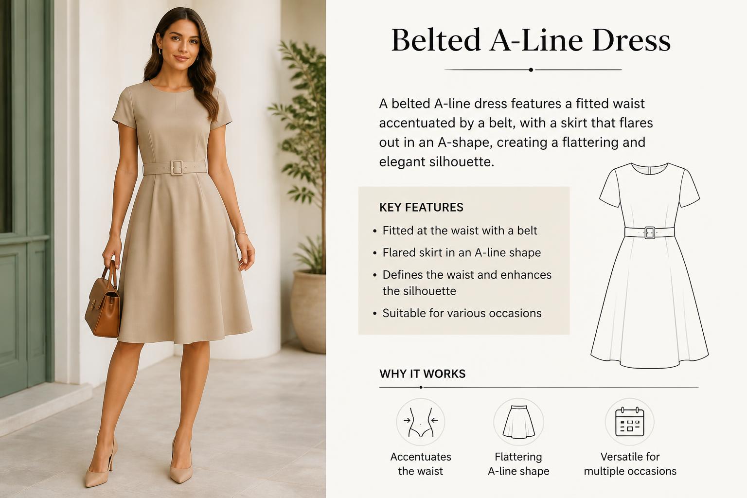 Type of A Line Dress Belted A Line Dress