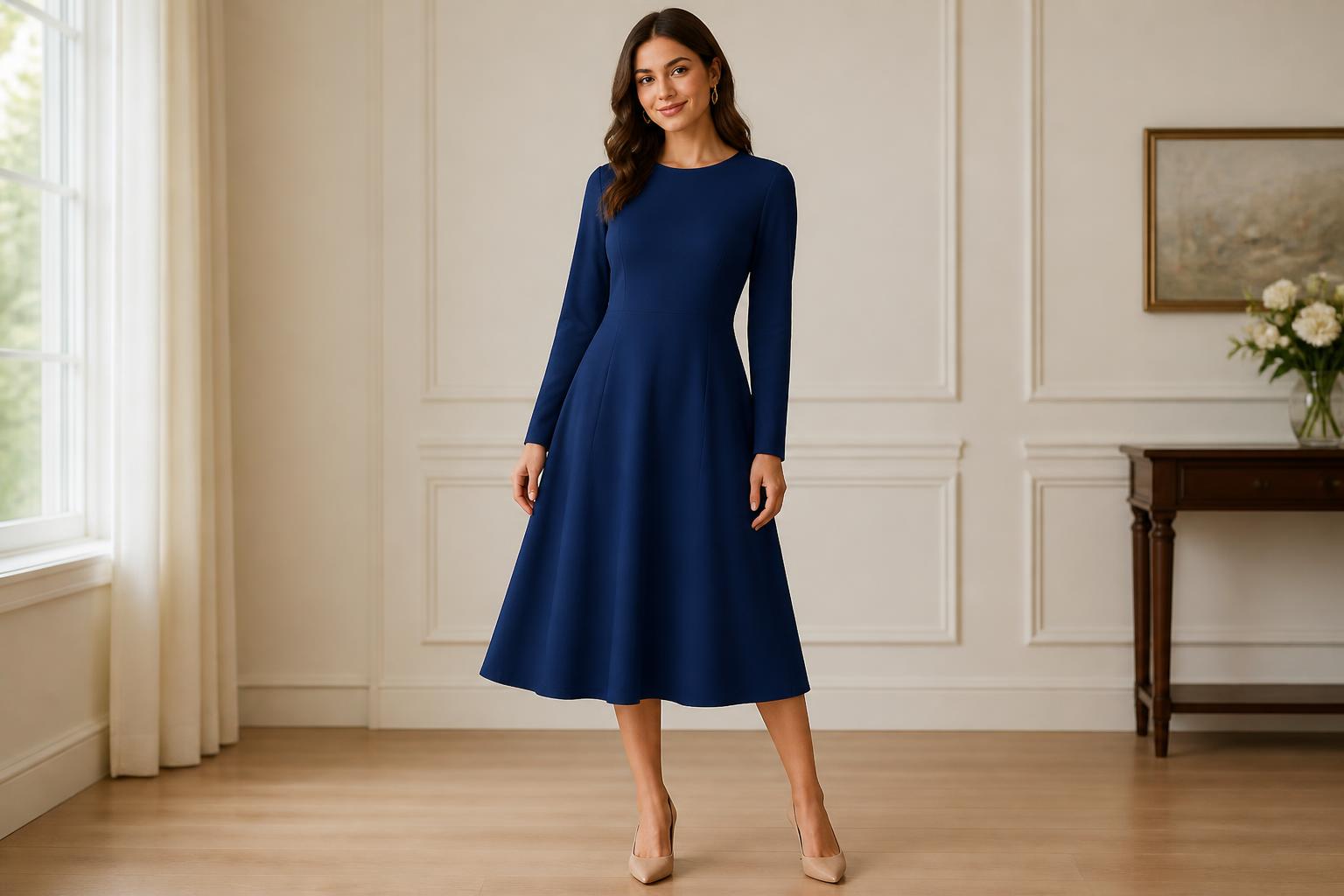 Type of A Line Dress Long Sleeve A Line Dress 1