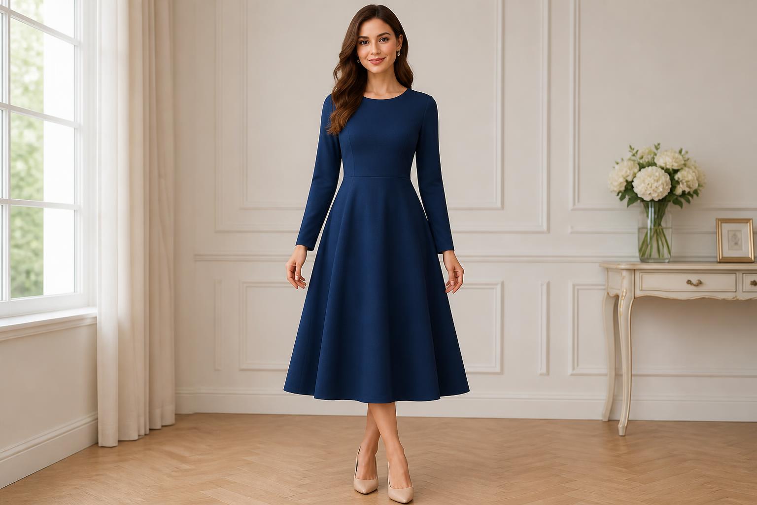 Type of A Line Dress Long Sleeve A Line Dress 2