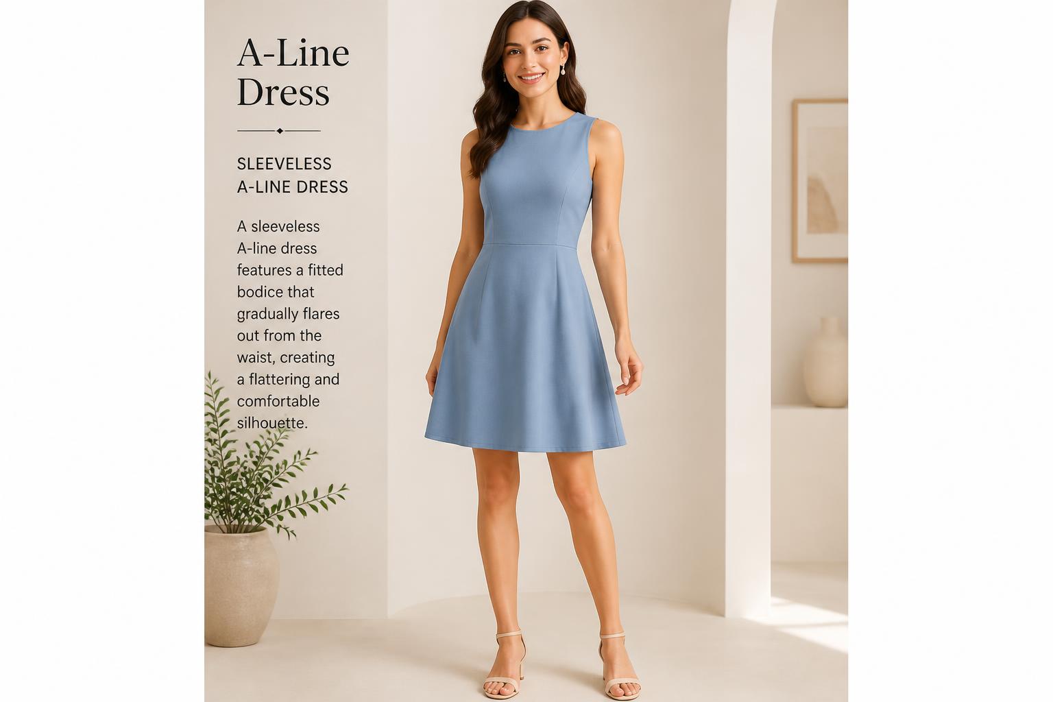 Type of A Line Dress Sleeveless A Line Dress