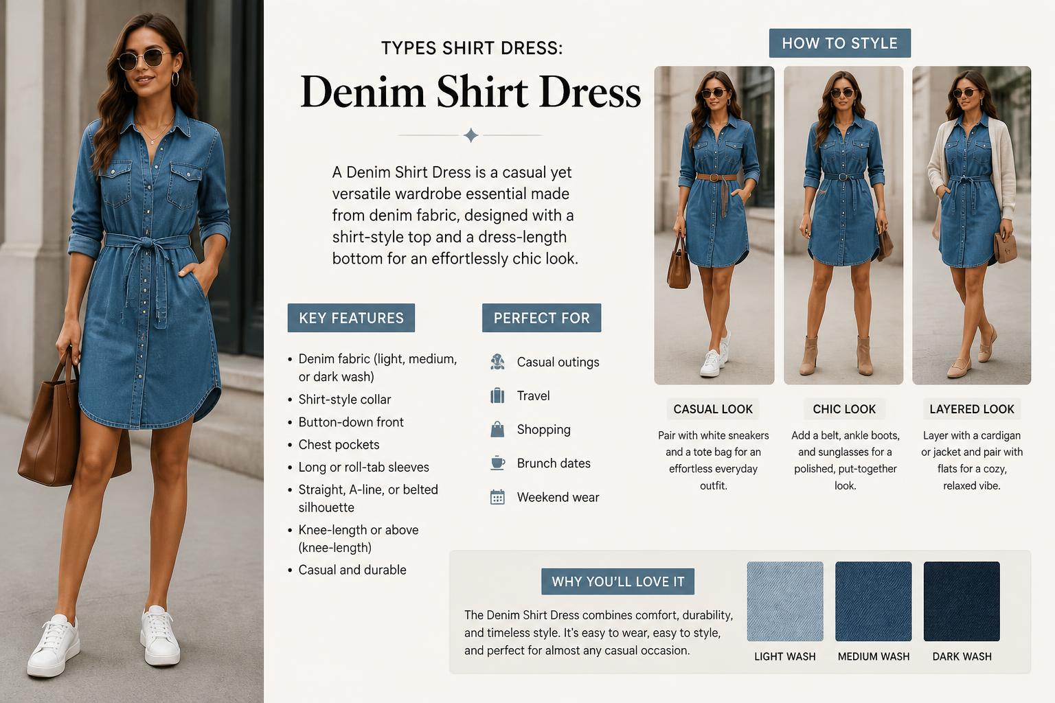 Types Shirt Dress Denim Shirt Dress