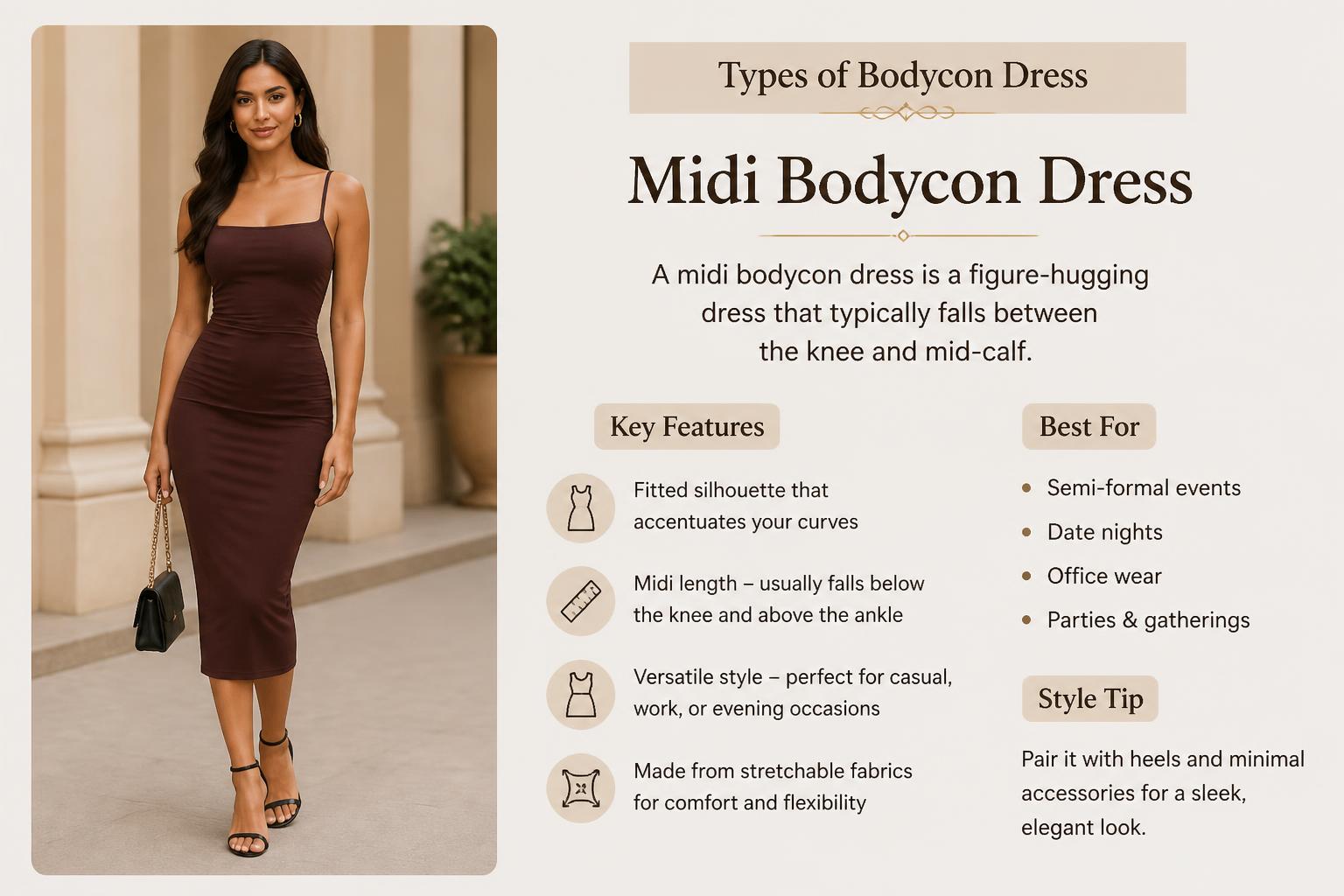 Types of Bodycon Dress Midi Bodycon Dress