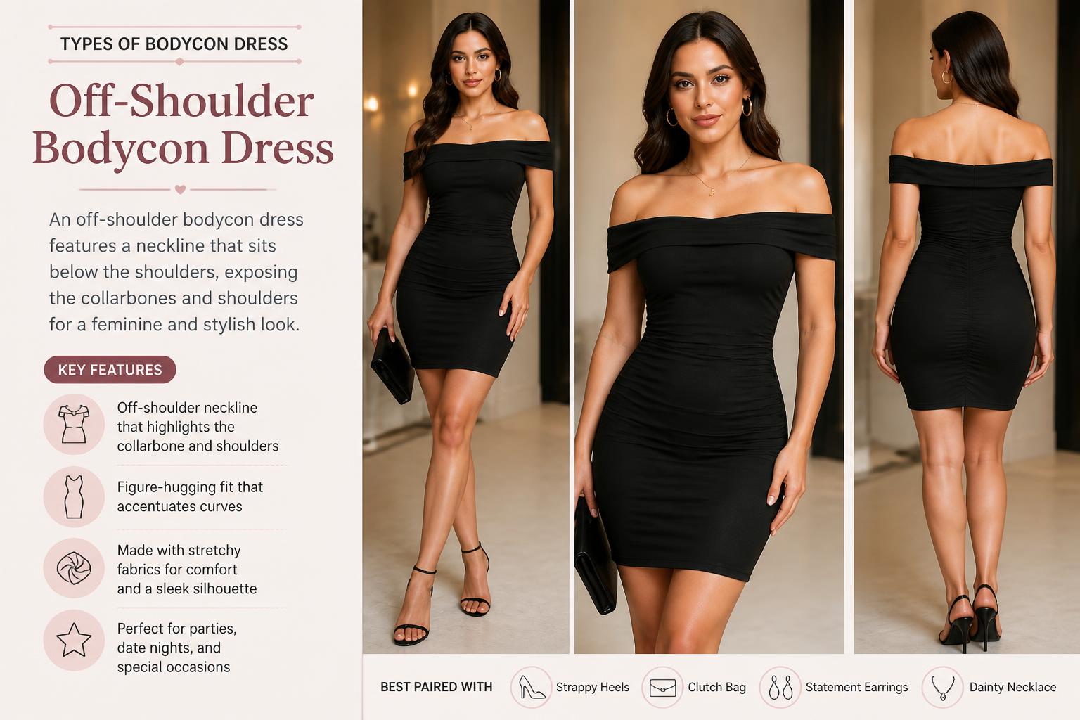 Types of Bodycon Dress Off Shoulder Bodycon Dress