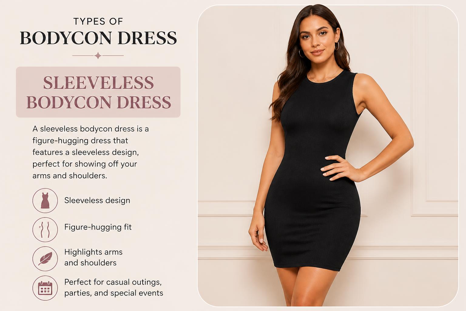 Types of Bodycon Dress Sleeveless Bodycon Dress