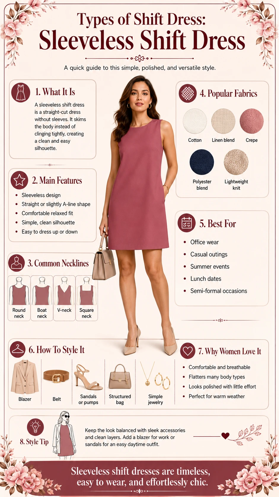 Types of Shift Dress Sleeveless Shift Dress