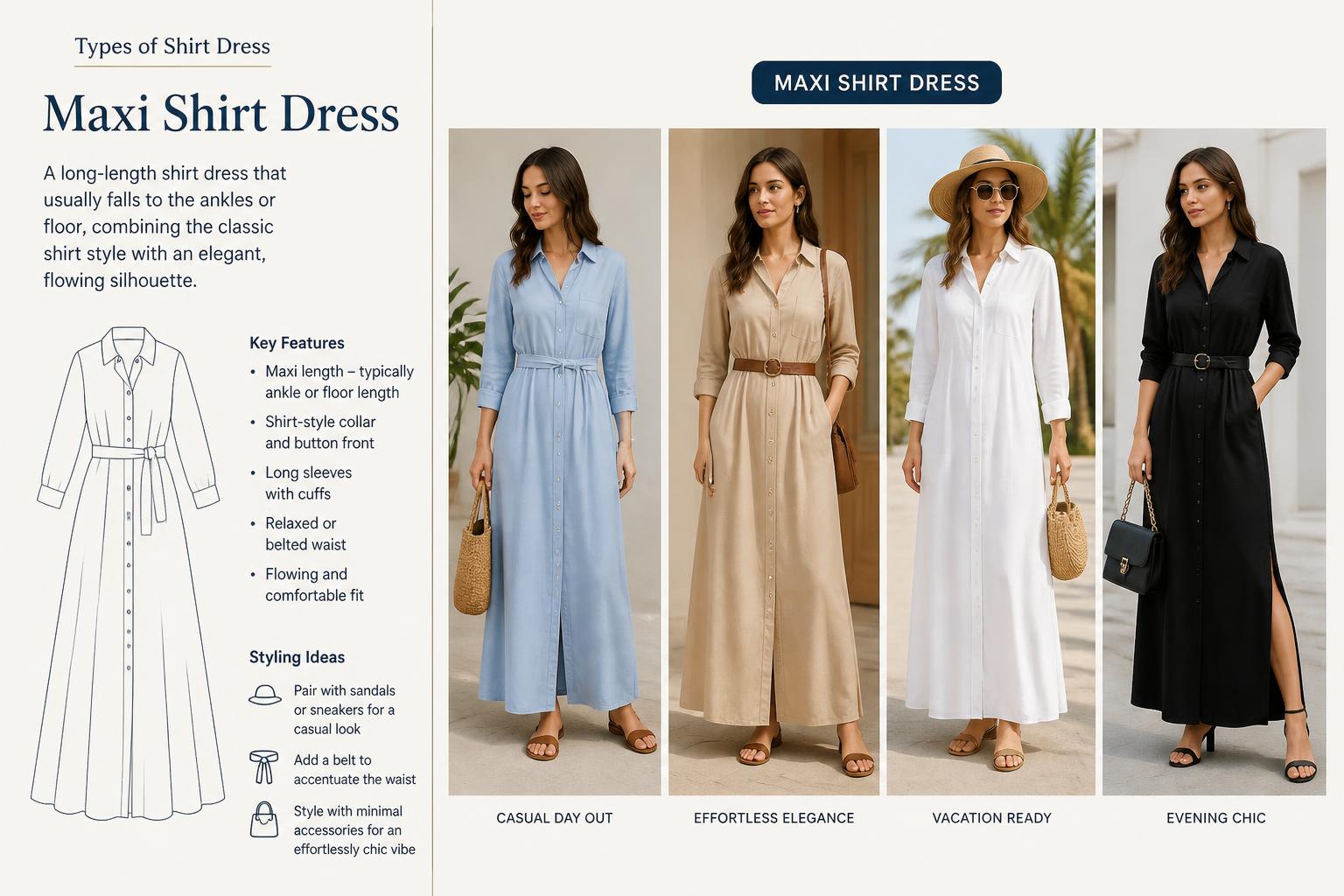 Types of Shirt Dress Maxi Shirt Dress 2