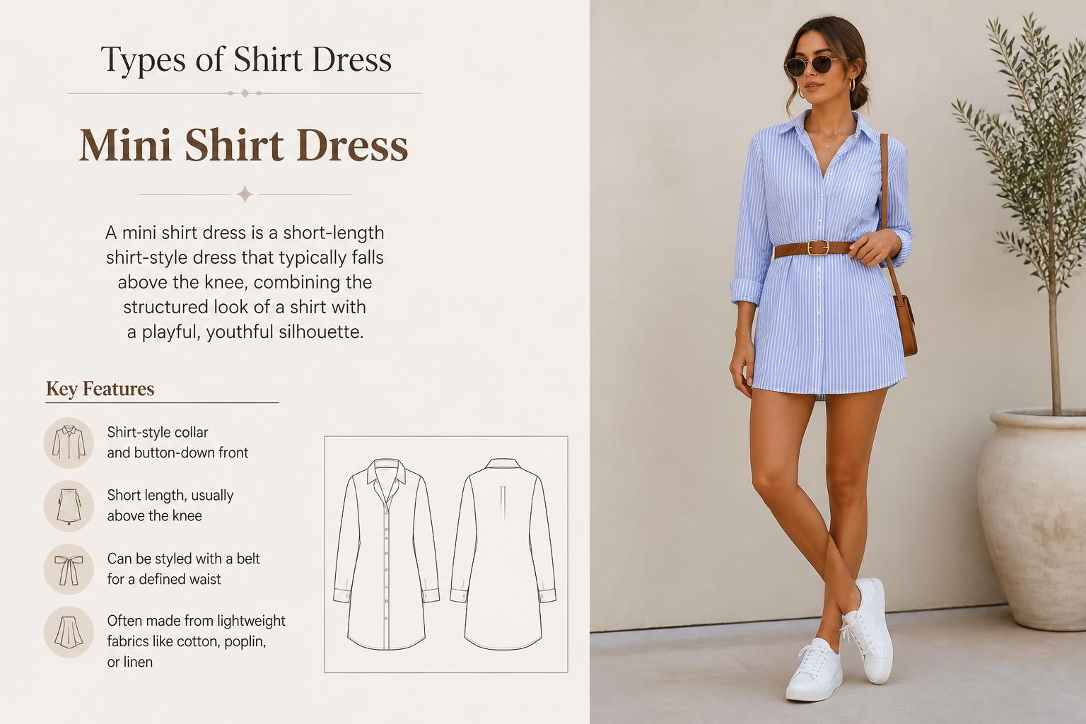 Types of Shirt Dress Mini Shirt Dress