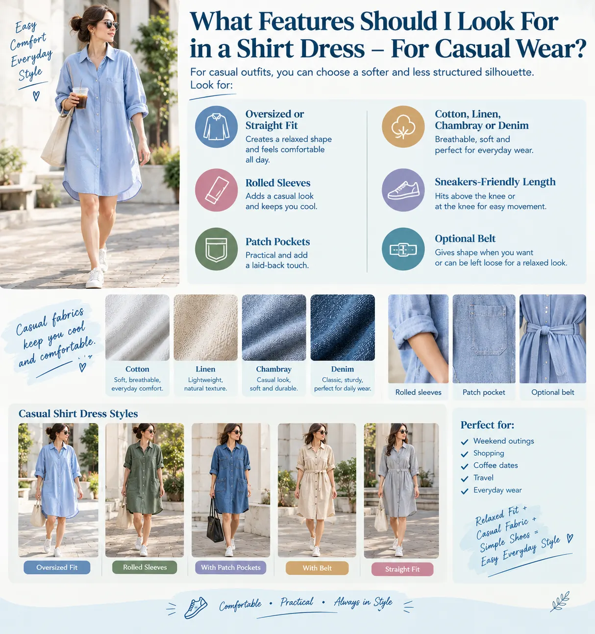 What Features Should I Look For in a Shirt Dress For Casual Wear