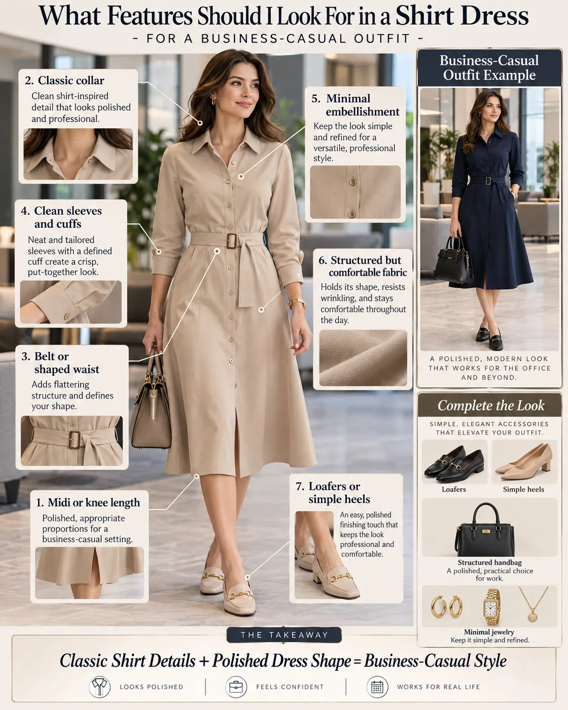 What Features Should I Look For in a Shirt Dress For a Business Casual Outfit