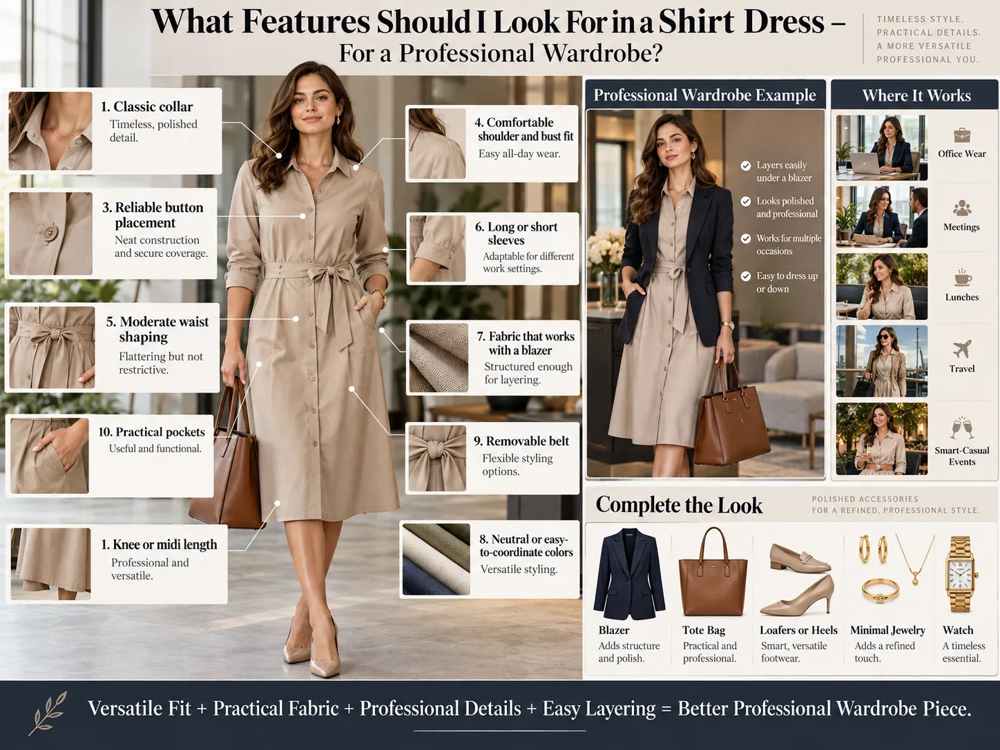 What Features Should I Look For in a Shirt Dress For a Professional Wardrobe