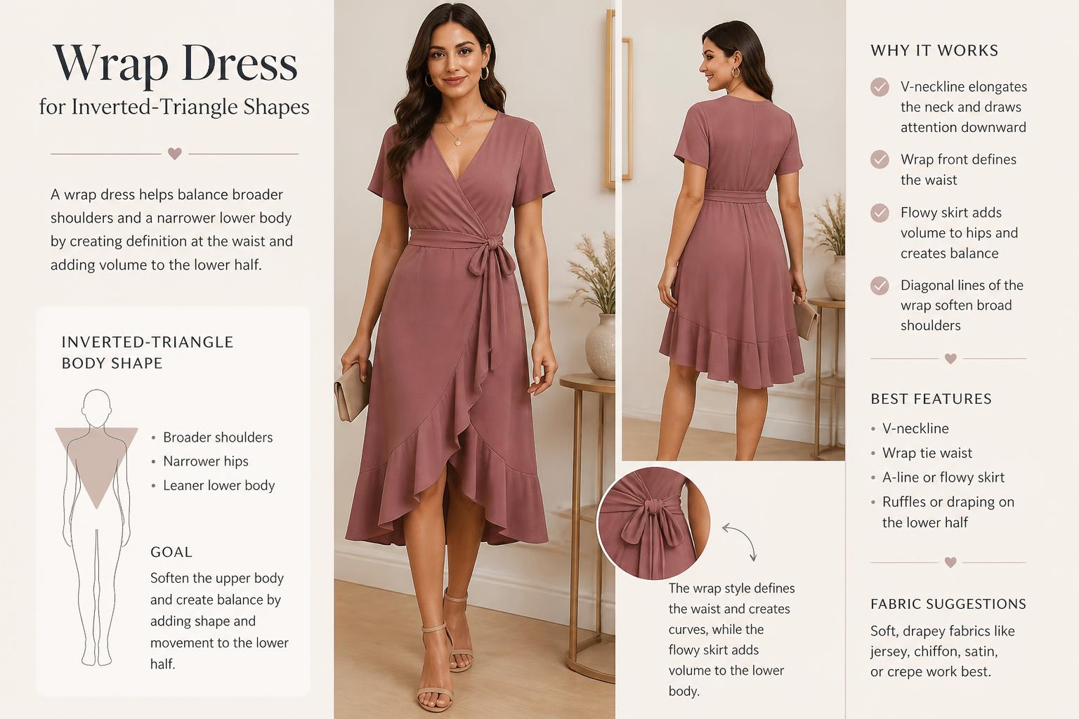 Wrap Dress for Inverted Triangle Shapes 2