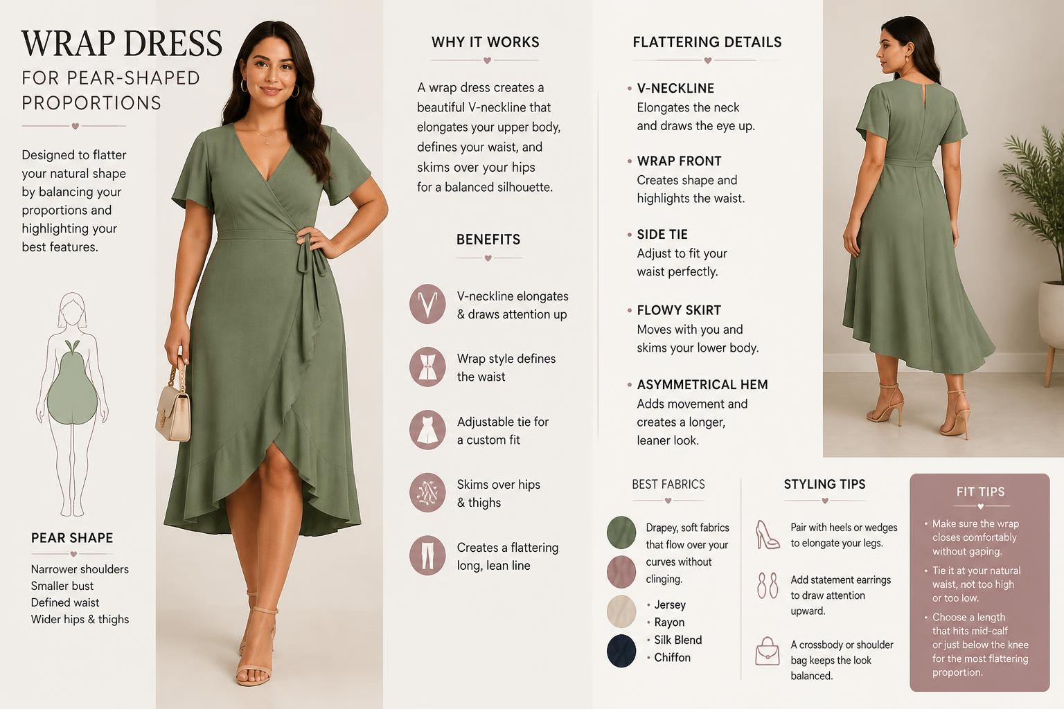 Wrap Dress for Pear Shaped Proportions