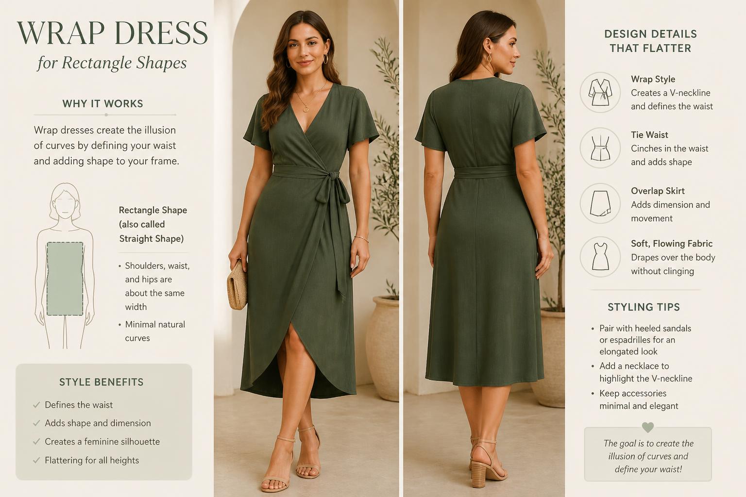 Wrap Dress for Rectangle Shapes 2