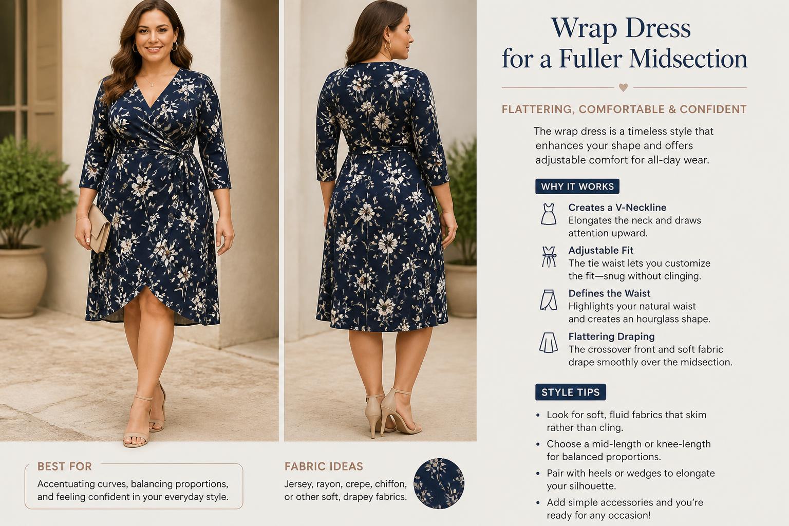 Wrap Dress for a Fuller Midsection