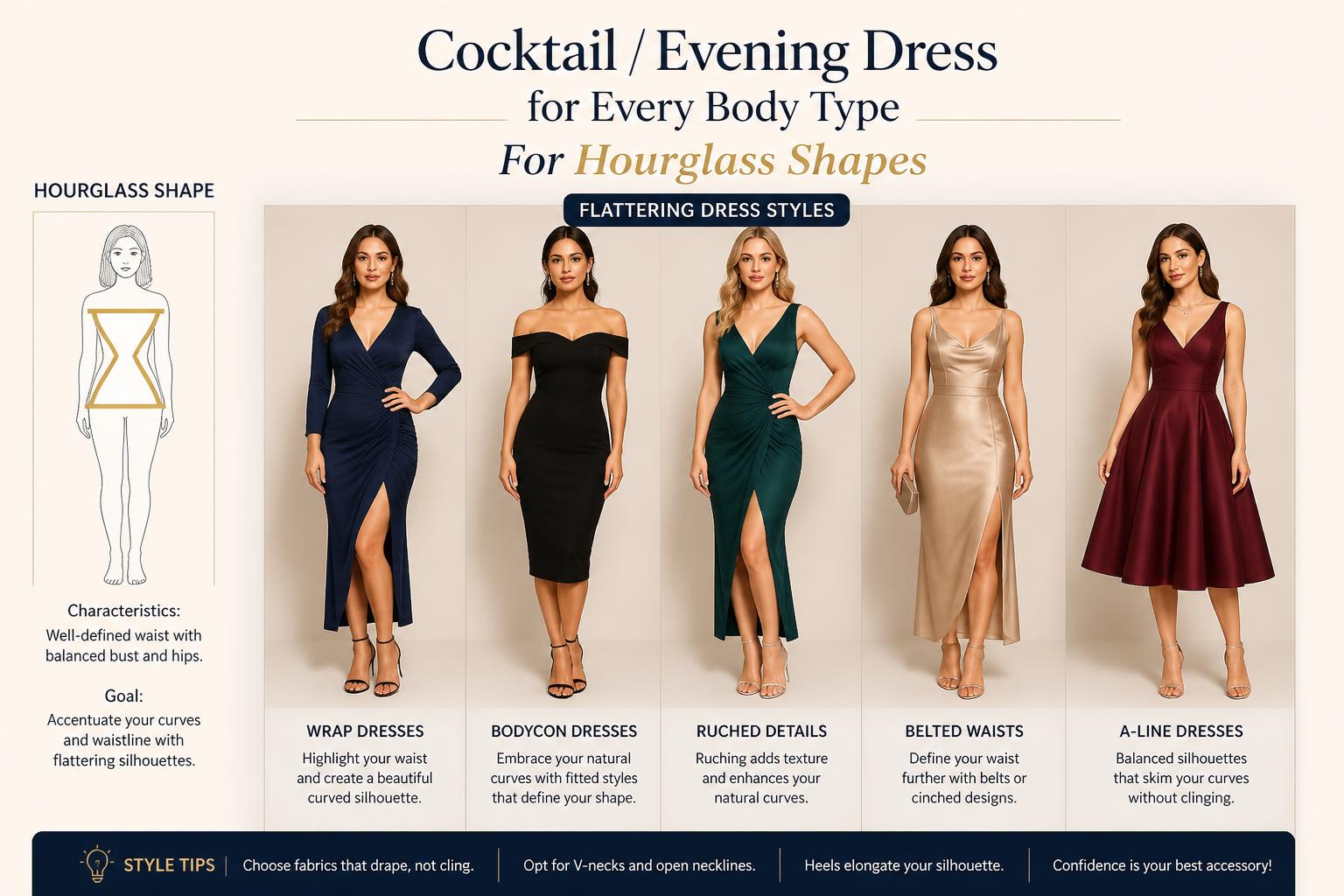 Cocktail Evening Dress for Every Body Type For Hourglass Shapes