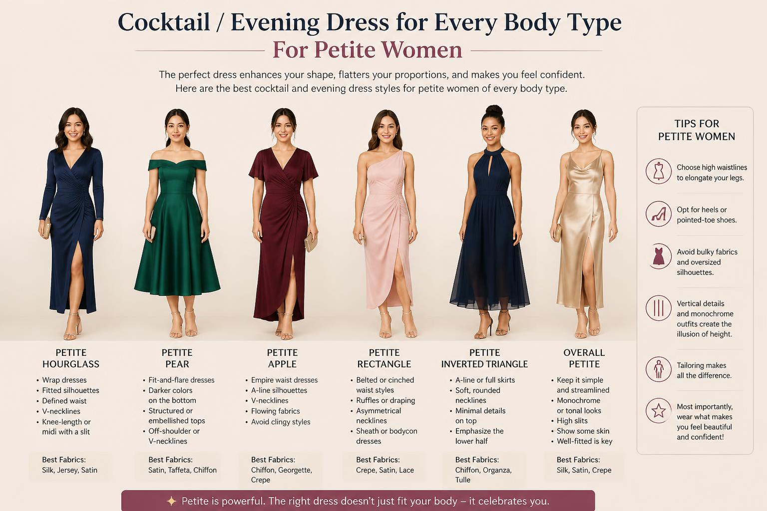 Cocktail Evening Dress for Every Body Type For Petite Women