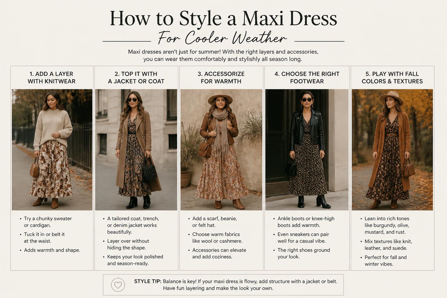 How To Style A Maxi Dress For Cold Weather