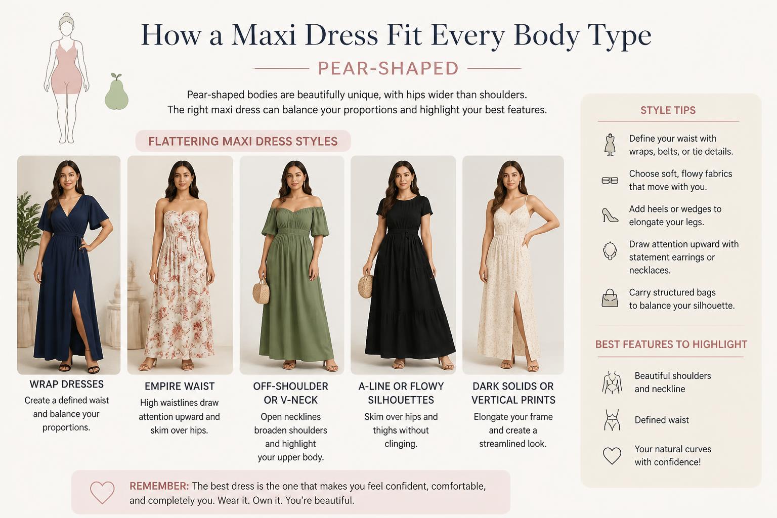 How a Maxi Dress Fit Every Body Type Pear Shaped