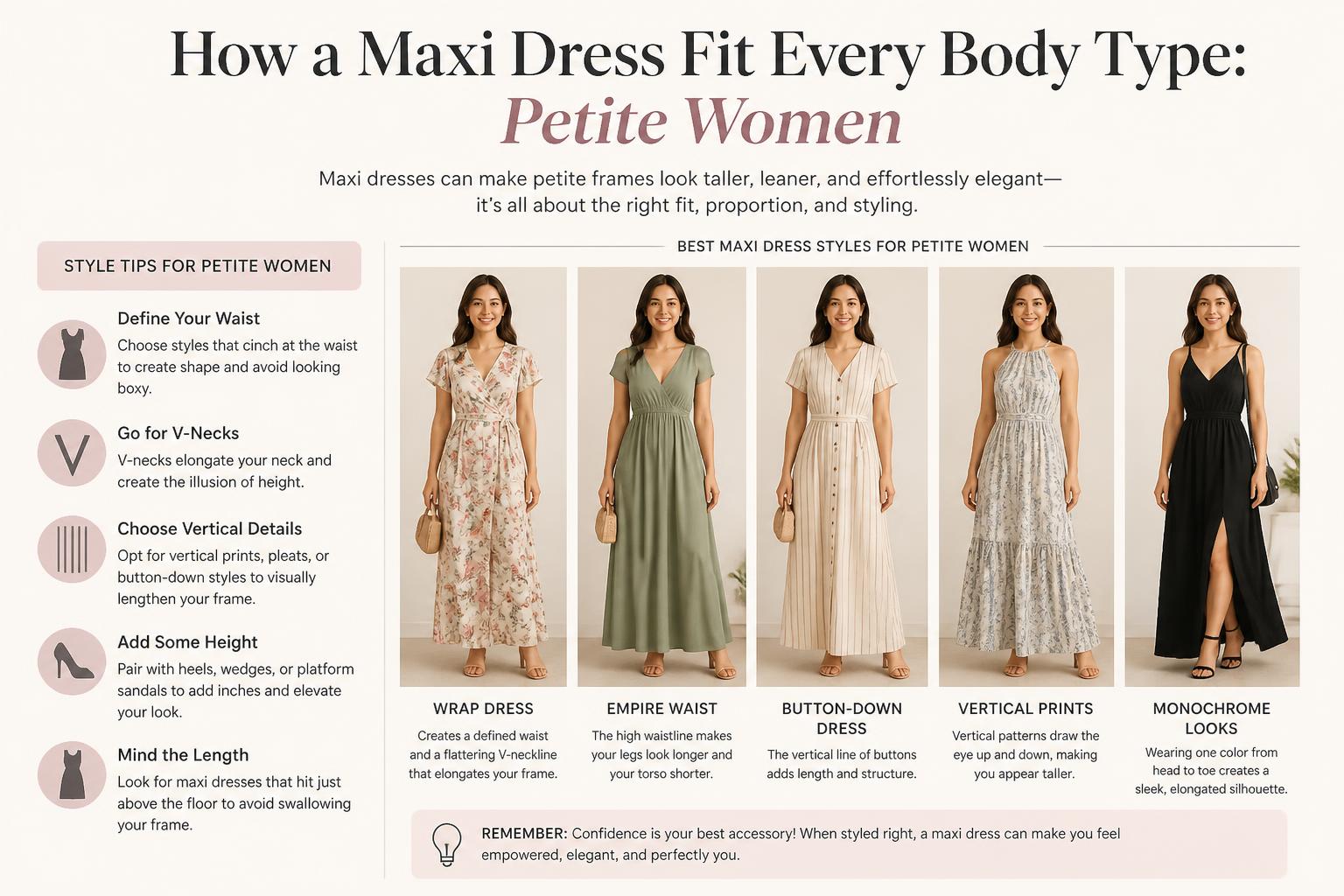 How a Maxi Dress Fit Every Body Type Petite Women