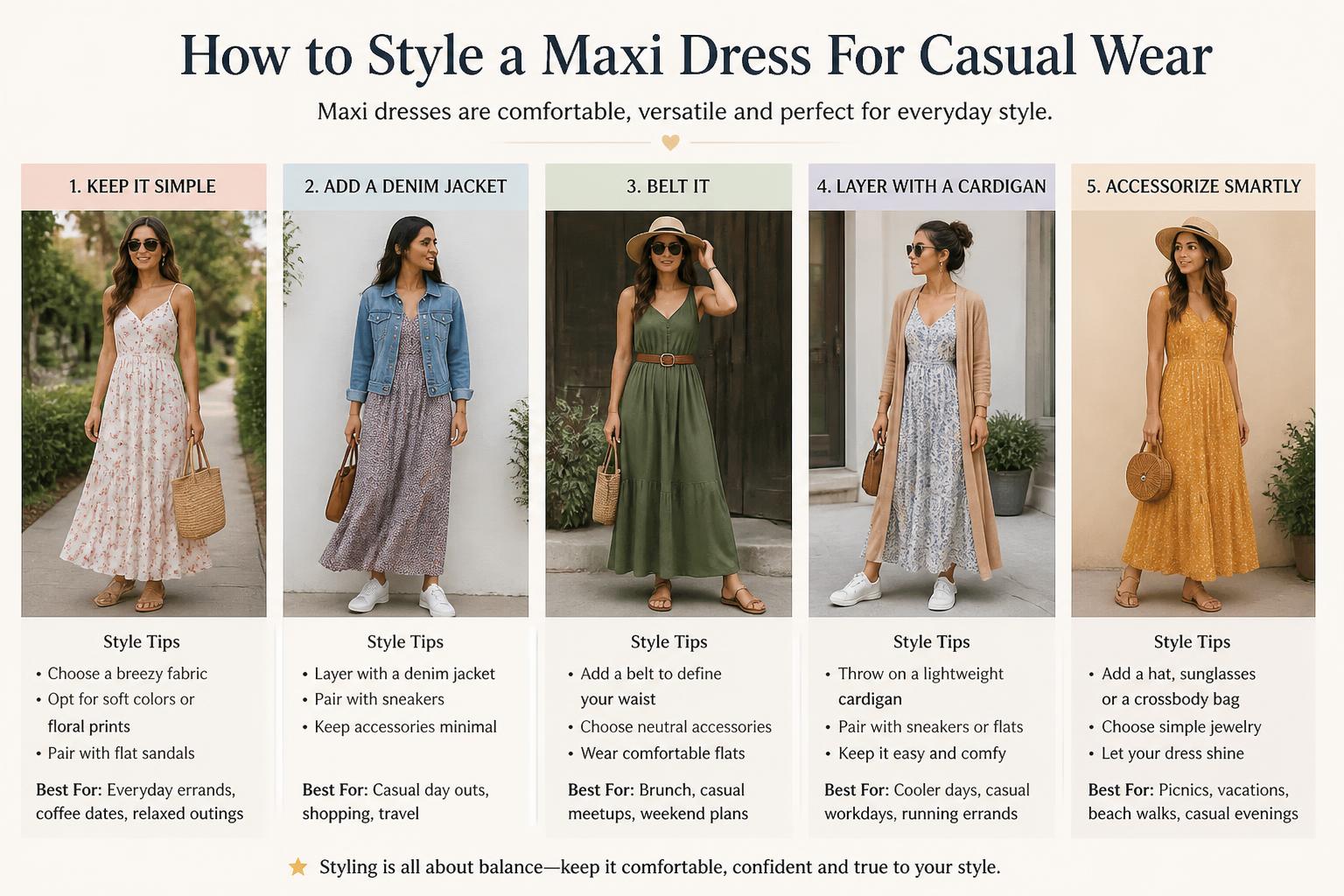 How to Style a Maxi Dress For Casual Wear